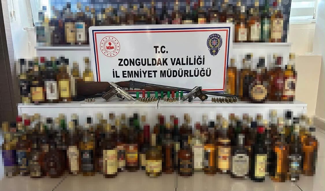 ZONGULDAK’IN KİLİMLİ İLÇESİNDE POLİS EKİPLERİNCE GERÇEKLEŞTİRİLEN ADLİ ARAMALARDA 189 ŞİŞE...