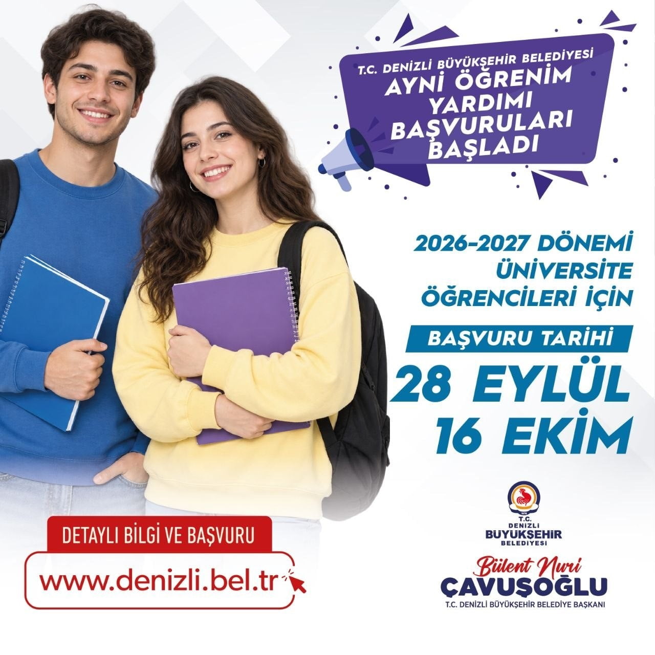 DENİZLİ BÜYÜKŞEHİR BELEDİYESİ, ÜNİVERSİTE EĞİTİMİ İÇİN ŞEHİR DIŞINA ÇIKAN ÖĞRENCİLERİN EĞİTİM...